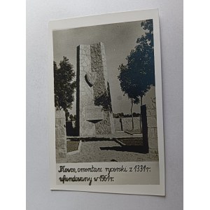 ZDJĘCIE PŁOWCE CMENTARZ RYCERSKI Z 1331 R UFUNDOWANY W 1961 R, PIECZĄTKA PZF KOŁO RADZIEJÓW KUJ BYDGOSZCZ