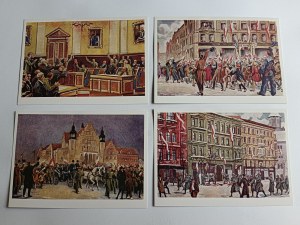 SET OF 12 REPRODUCTIONS OF POSTCARDS LEON PRAUZINSKI WIELKOPOLSKIE UPRISING