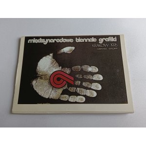 ZESTAW 9 POCZTÓWEK MIĘDZYNARODOWE BIENNALE GRAFIKI KRAKÓW 1976 R, BETTINVILLE, MC COMBS, MIYUKI, MULLER, PIESOWOCKI