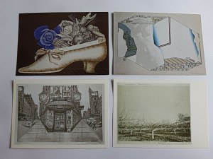 SET OF 9 POSTCARDS INTERNATIONAL BIENNALE OF PRINTMAKING KRAKOW 1976, BETTINVILLE, MC COMBS, MIYUKI, MULLER, PIESOWOCKI