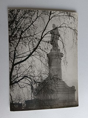 WARSAW MICKIEWICZ MONUMENT IN THE FOG