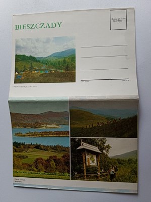 BIESZCZADY FOLDOUT 6 VIEWS, BIWAKI GÓRNE BANKS, JABŁONKI MONUMENT ŚWIERCZEWSKIGO