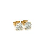 18K YELLOW GOLD EARRINGS WITH NATURAL DIAMONDS
