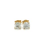 18K YELLOW GOLD EARRINGS WITH NATURAL DIAMONDS