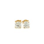 18K YELLOW GOLD EARRINGS WITH NATURAL DIAMONDS