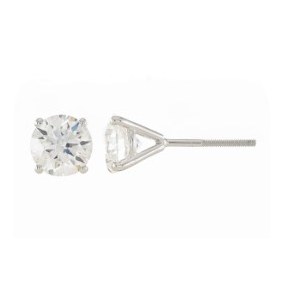 0.50 CT NATURAL DIAMOND GOLD EARRINGS - 807 MARTINI ROUND 14K NAT