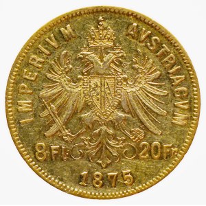 František Josef I. 8 zlatník/20 Frank 1875