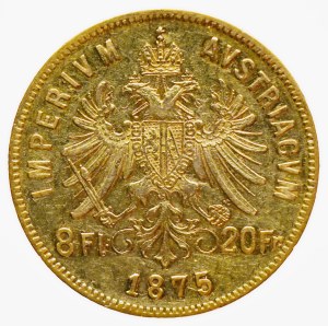 Franz Joseph I. 8 goldsmith/20 Frank 1875