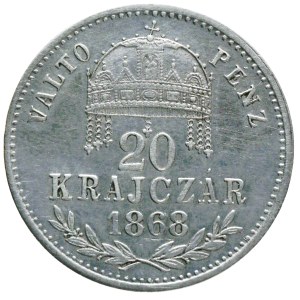 Franz Josef I. 20 krejcar 1868 KB