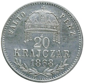 Franz Josef I. 20 krejcar 1868 KB