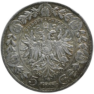 Franz Josef I. 5 crowns 1909