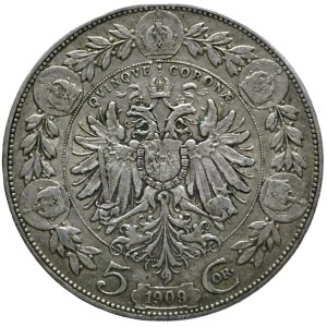 Franz Josef I. 5 crowns 1909
