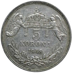 Franz Josef I. 5 crowns 1908 KB