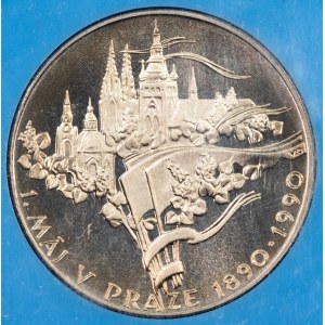 100 Kč 1990, 1. mája Dôkaz, starý emblém