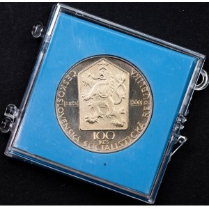 100 Kč 1990, 1. mája Dôkaz, starý emblém