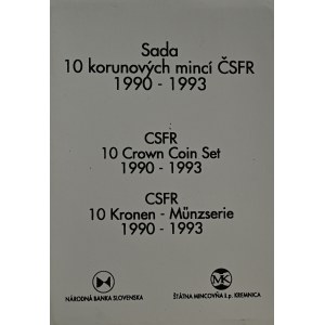 Sada 10 korunových mincí Československo 1990 - 1993