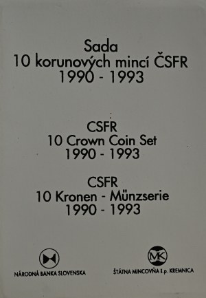 Set of 10 CZK coins Czechoslovakia 1990 - 1993