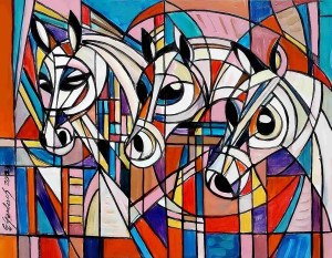Eugene Gerlach, Three White Horses, 2023