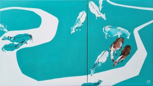 Greta Agneża-Siemczuk, Diptych with horses, 2024