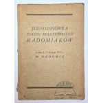 UNIVERSITY of Radom Collegiate Convention on May 6, 7 and 8, 1923 in Radom.