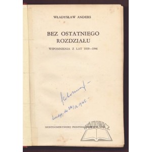ANDERS Wladyslaw, Without the last chapter. Memories of the years 1939 - 1946.