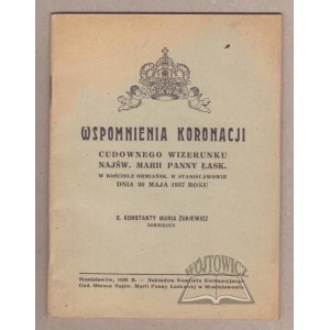 ZUKIEWICZ O. Konstanty Maria, Souvenirs du couronnement de l'image miraculeuse de la Vierge Marie de la Grâce. dans l'église arménienne. à Stanislawow le 30 mai 1937.