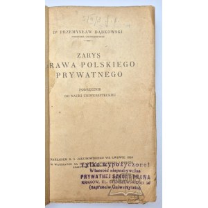 DĄBKOWSKI Przemysław, Outline of Polish private law.