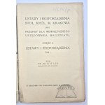 STATUTES &amp; REGULATIONS Stoł. Król. M. Krakow and regulations for the internal administration of the magistrate.