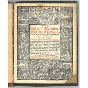 KRZYKAWSKI Krzysztof, Krackawer Schreib-Calender, auff das Jahr nach der Geburt Unsers [...].
