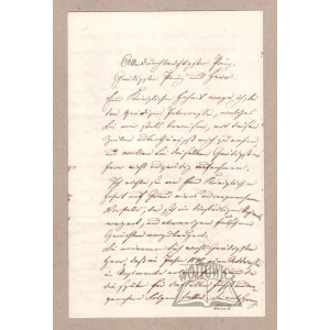 Karl Friedrich Wilhelm Baer, (Lubin Silesia). Lettera al generale Carl von Preussen (1801-1881).