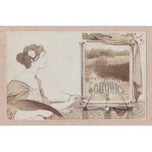 (ART Deco). A woman painting a picture.