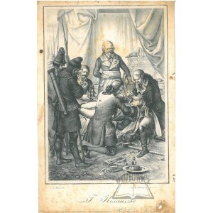 AUER Karol (1818-1858), (Kościuszko). T. Kościuszko ciężko ranny w namiocie Ross. Gener. Fersena.
