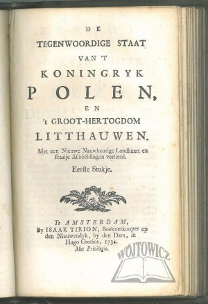 SALMON, Thomas, (Królestwo Polskie i W.Ks.Litewskie). Hedendaagsche Historie, of Tegenwoordige Staat van alle Volkeren...