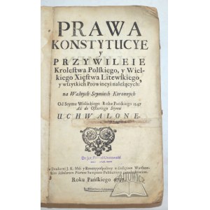 (VOLUMINA Legum, zväzok 4.) (Varšava 1737).