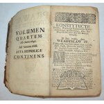 (VOLUMINA Legum, zväzok 4.) (Varšava 1737).