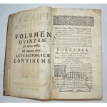 (VOLUMINA Legum, zväzok 5.) (Varšava 1738).