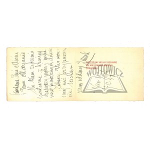 KIEPURA, Jan (1902–1966). Handwritten letter. Autograph.