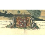 SCHENK, Petrus ml., podľa PÖPPELMANNA, Matthäusa Daniela, Conspectus Regii aedificii, cui nomen Castrum Augusti. Pohľad na kráľovský zámok Augustusburg.