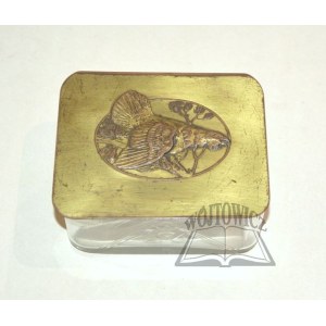 A GLASS box with a hunting motif.