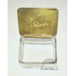 A GLASS box with a hunting motif.