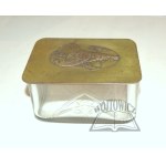 A GLASS box with a hunting motif.