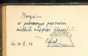 (WOJTYŁA). Lirycy francuscy. (Dedykacja Karola Wojtyły z 1944 roku).