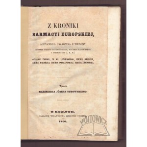 GWAGNIN Alexander z Werony, Z kroniki sarmacyi europejskiej,