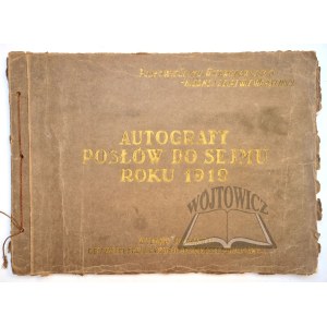 AUTOGRAPHS of members of the Sejm from 1919.