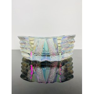 Iridescent Sculptural Glass Ashtray, Czechoslovakia, 1970s