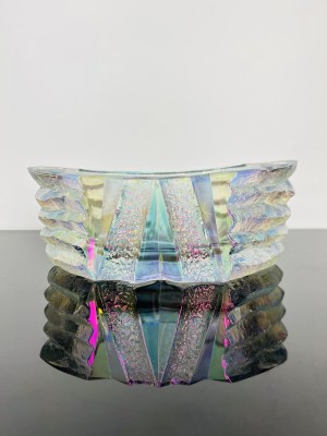 Iridescent Sculptural Glass Ashtray, Czechoslovakia, 1970s