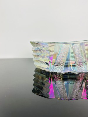 Iridescent Sculptural Glass Ashtray, Czechoslovakia, 1970s