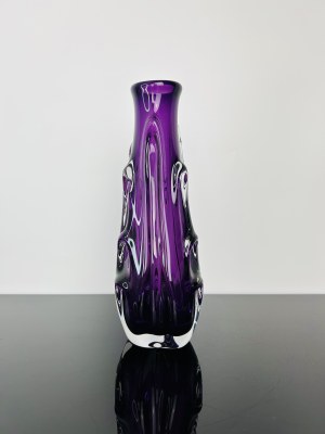Amethyst Purple Art Glass Vase, Chribska Glassworks, Czechoslovak 1960s