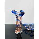 Karel Zemek (1909 - 1965), Art Set of Vase & Ashtray Glass Special Niagara Collection, 1970s