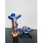 Karel Zemek (1909 - 1965), Art Set of Vase & Ashtray Glass Special Niagara Collection, 1970s